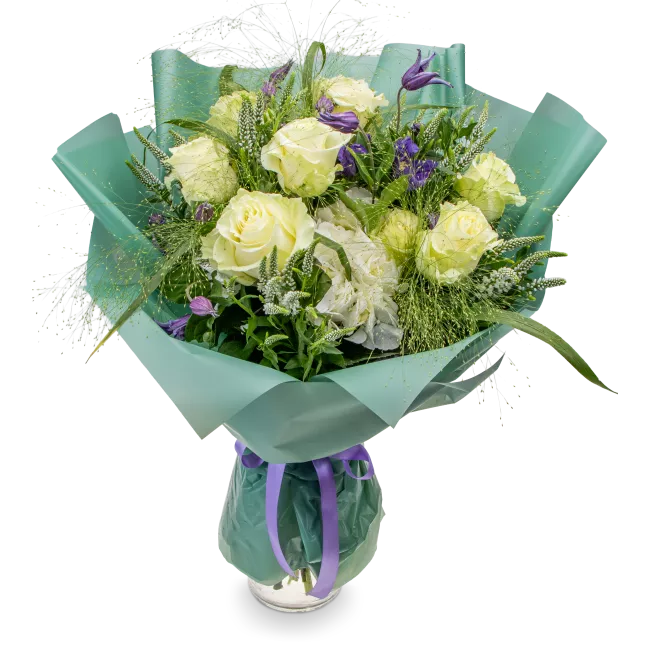 kytice růží a hortenzií